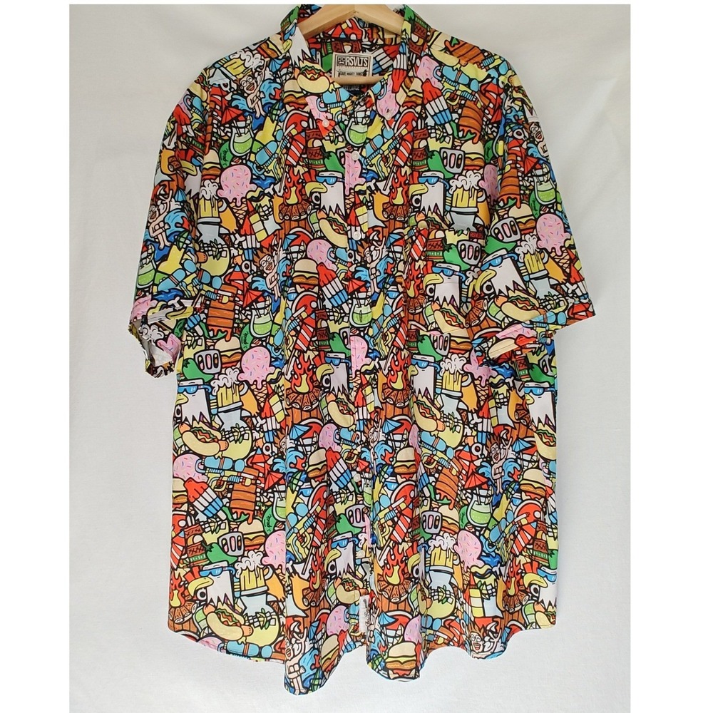 RSVLTS Darty in the USA Roosevelts Short Sleeve‎ Shirt 3XL J. Pierce Button up